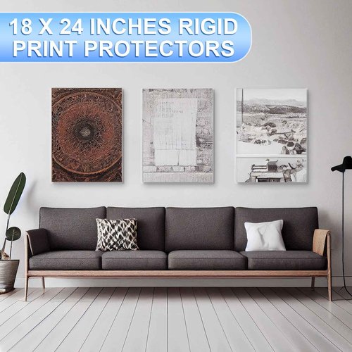 Sherr 20 Pcs 18 x 24 Inches Rigid Print Protectors Clear Hard Plastic Sheet Protectors Poster Sleeves for Protect Store and Display Photographs, Prints and Documents