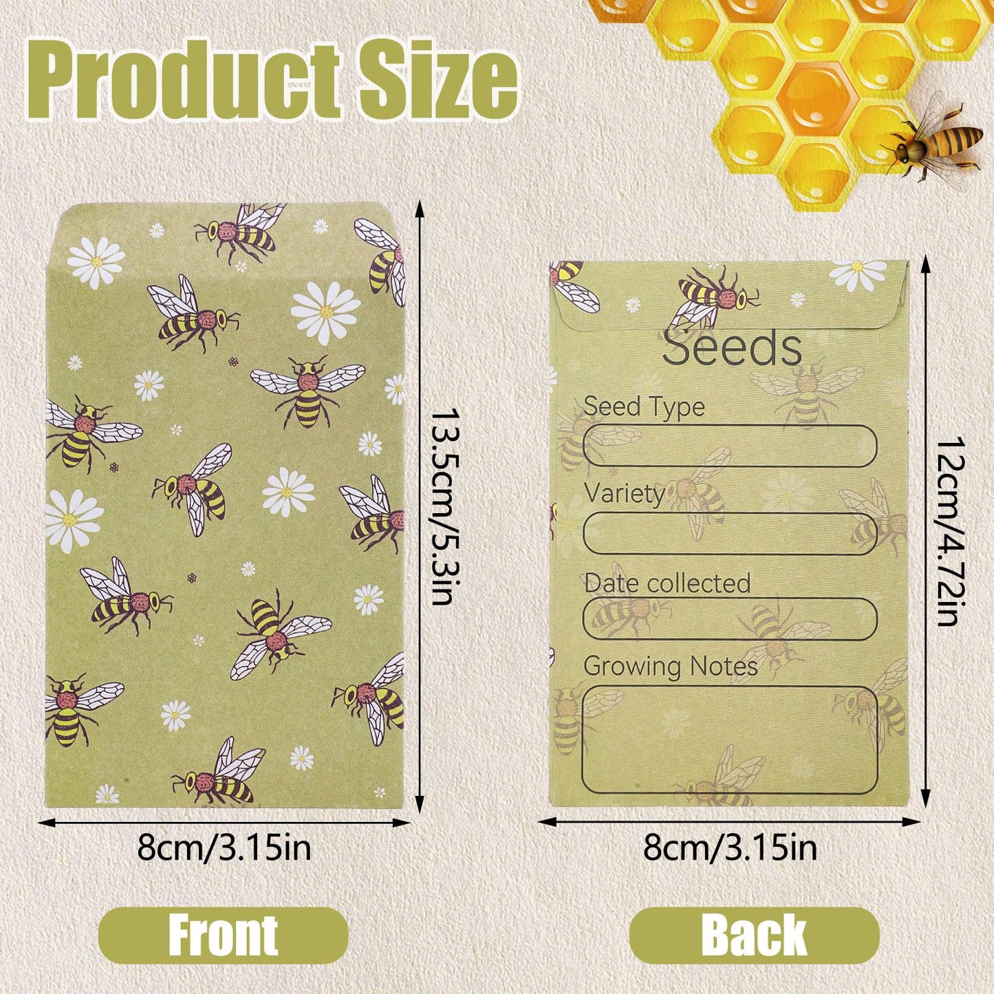160 Pcs Seed Envelopes Packets Organizer, 3.15x4.72 Inch Self Sealing Seed Storage Envelopes for Flower Vegetable Seeds Saving