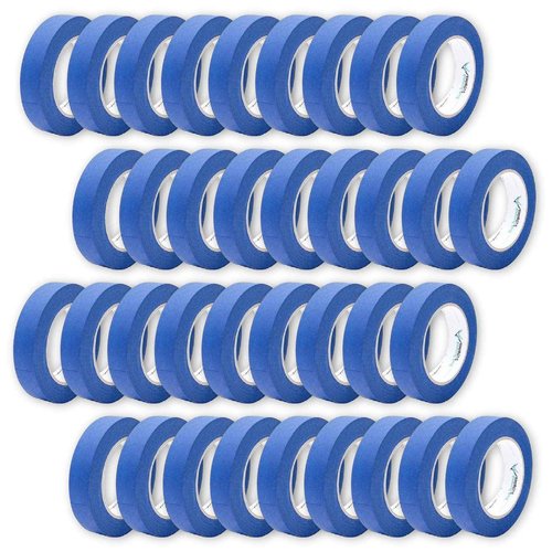 Blue Summit Supplies 36 Rolls 0.94 Inch Blue Painters Tape Bulk Pack, Medium Adhesive That Sticks Well but Leaves No Residue Behind, 60 Yards Length, 36 Rolls, 2160 Total Yards