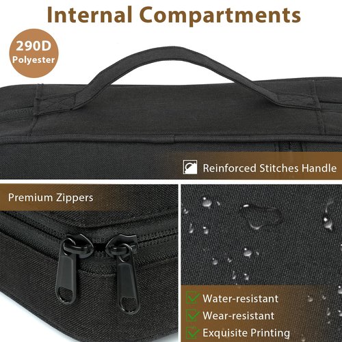 GERMUN Bible Cover with Durable Handle, Carrying Book Case Church Bag Bible, Protective with Zippered Pocket, Bible Study Accessories Supplies, Book Protector for Book Lovers, Black