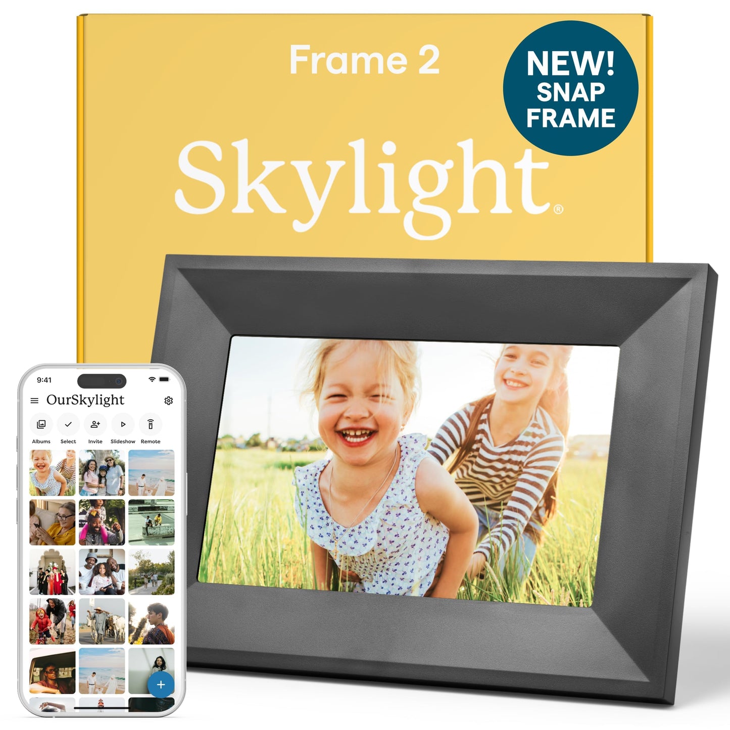Skylight Digital Picture Frame 2 – 10" Full HD Wi-Fi Touch Screen, 16GB Digital Photo Frame, Load Photos & Videos Directly from Phone, Anti-Glare – Ideal for Personalized Gifting, Black