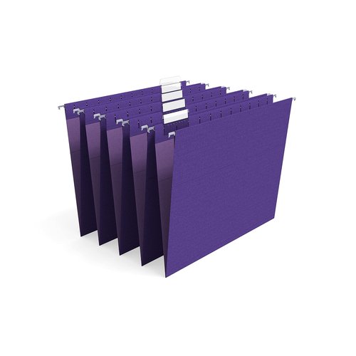 Staples 419200 Hanging File Folders 5 Tab Letter Size Purple 25/Box (419200)