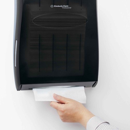 Kimberly Clark Professional Universal Folded Paper Towel Dispenser (09905), for Kleenex and Scott Brand Multifold and C-fold, 13.3” x, 5.9” x 18.9”, Smoke (Black)