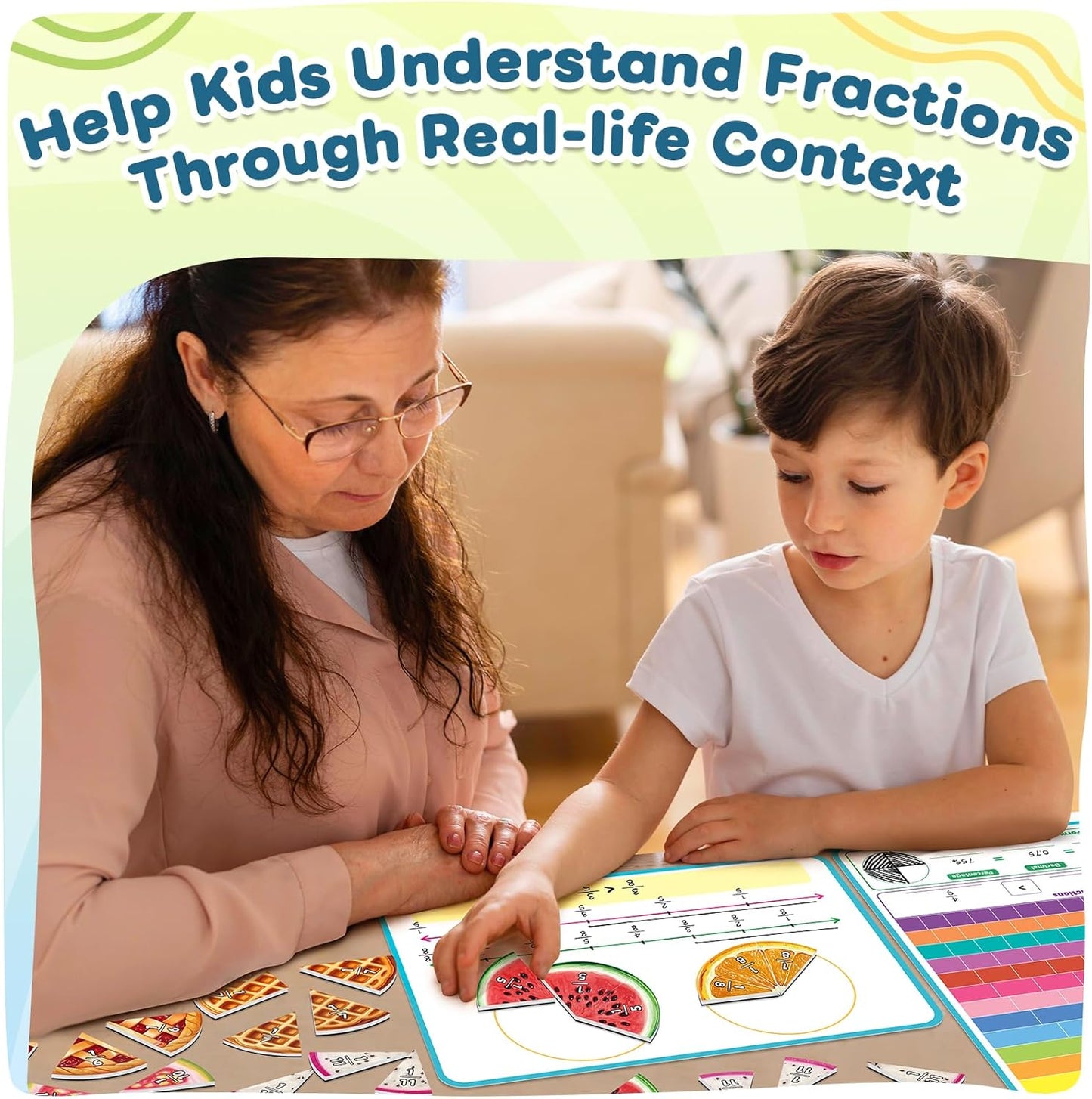Skiennix Magnetic Fraction Tiles & Circles - Essential Math Manipulatives for Grades 2-5 | Classroom & Homeschool Supplies