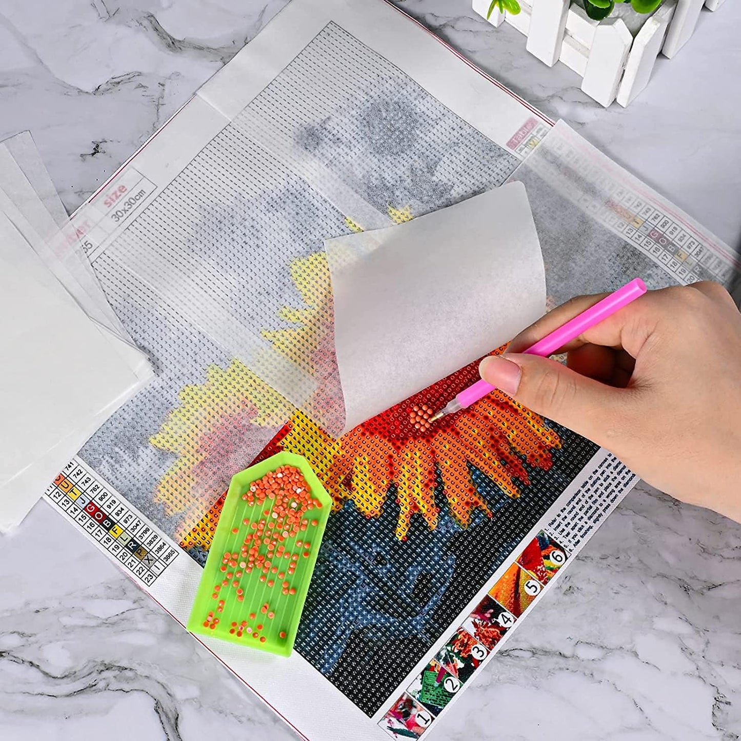 Skiennix Diamond Painting Release Paper - 300 Pieces Double-Sided Non-Stick Covers | 15x15 cm & 15x10 cm