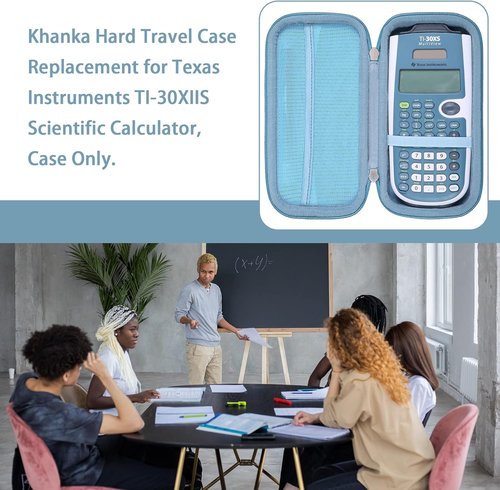 Khanka Carrying Case - Light Blue for Texas Instruments TI-30Xa, TI BA II Plus, TI-30XIIS, TI-30XS MultiView & TI-36X Pro