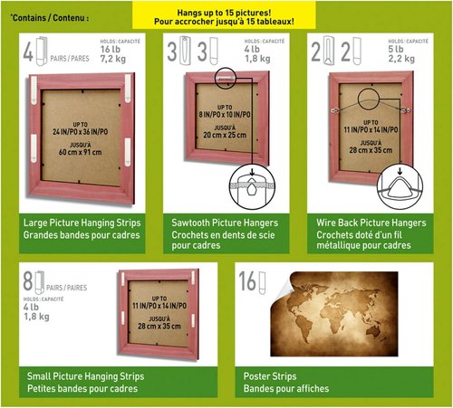Command Picture Hanging Kit - Hang Up to 15 Pictures | Damage-Free Strips & Hangers for Home Decor