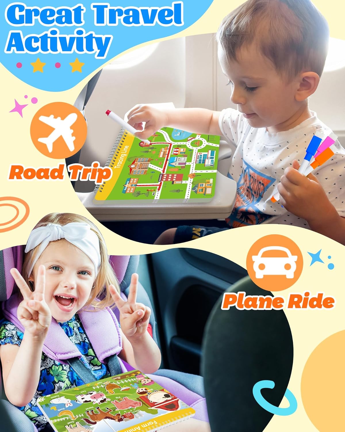 Walenced Busy Book for Toddlers | Montessori Learning Activities & Coloring Fun for Ages 3-5