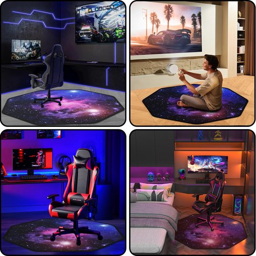 Floor Mat for Office Chair - Office Chair Mat - Chair Mat for Hardwood Floor - Desk & Gaming Chair Protector, Anti-Slip, Easy Clean & Machine Washable (47"×47")