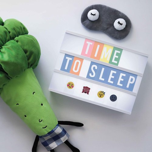 Bonnyco Blue Cinema Light Box - 400 Letters & Emojis | LED Decor for Boys' Bedrooms & Baby Showers