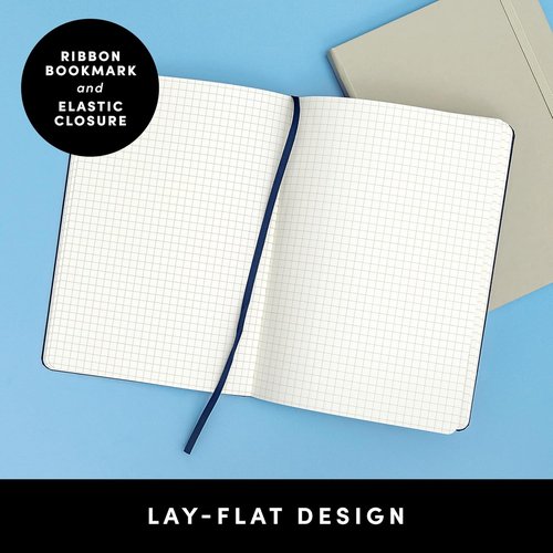 PAPERAGE Graph Paper Journal - Medium 5.6" x 8" | 160 Pages of 100 GSM Thick Hardcover for Work & School