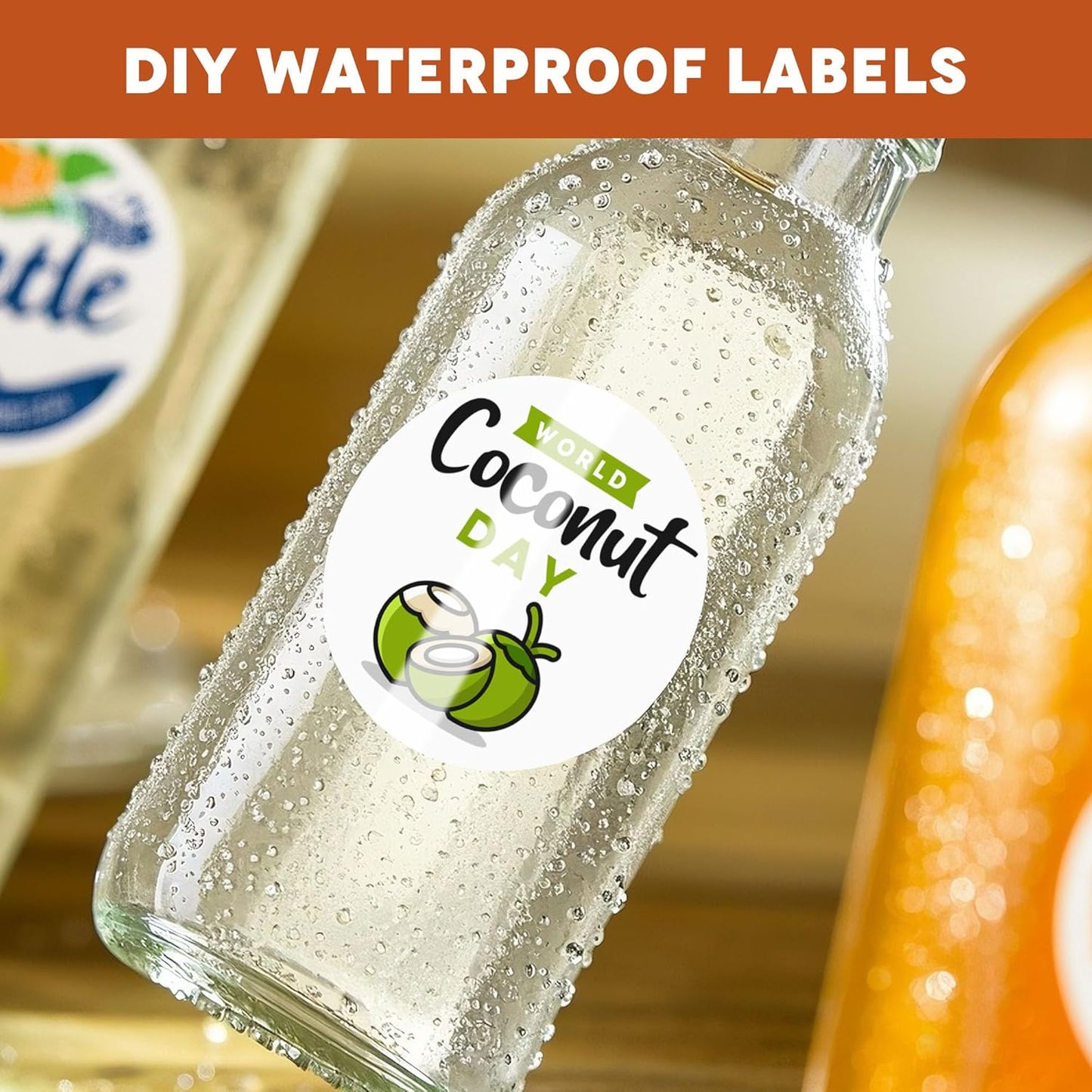 A-SUB Round Label Stickers - 2 Inch Waterproof Glossy White for Inkjet/Laser Printers | 300 Customizable Circle Stickers