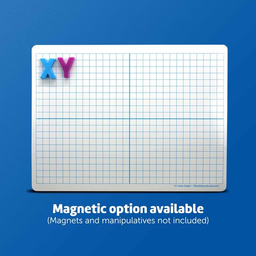 Flipside Products 9" x 12" Two-Sided XY Axis Dry Erase Learning Mat, Flexible, Education Learning, Graph, Economical - 24 Pack