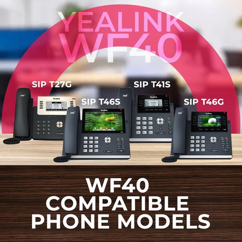 Yealink WF40 USB Wi-Fi Dongle Adapter for Desk Phones - Compatible Phone Models - T46U, T48U,T43U, T44U, T42U, T46S, T48S, T42S,T41S, T53, T52S, T27G, T29G, T46G,T48G Global Teck Microfiber Cloth