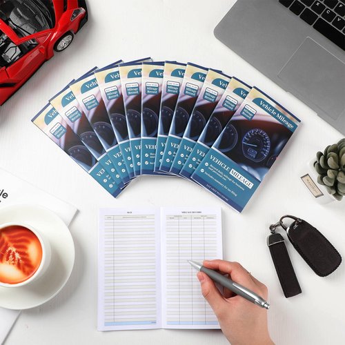 Motiskyy 12 Pcs Mileage Log Book for Auto, Car, Vehicle 6.26 x 3.27 Inches Undated Mileage and Expense Journal Notebook Tracker for Vehicle Business
