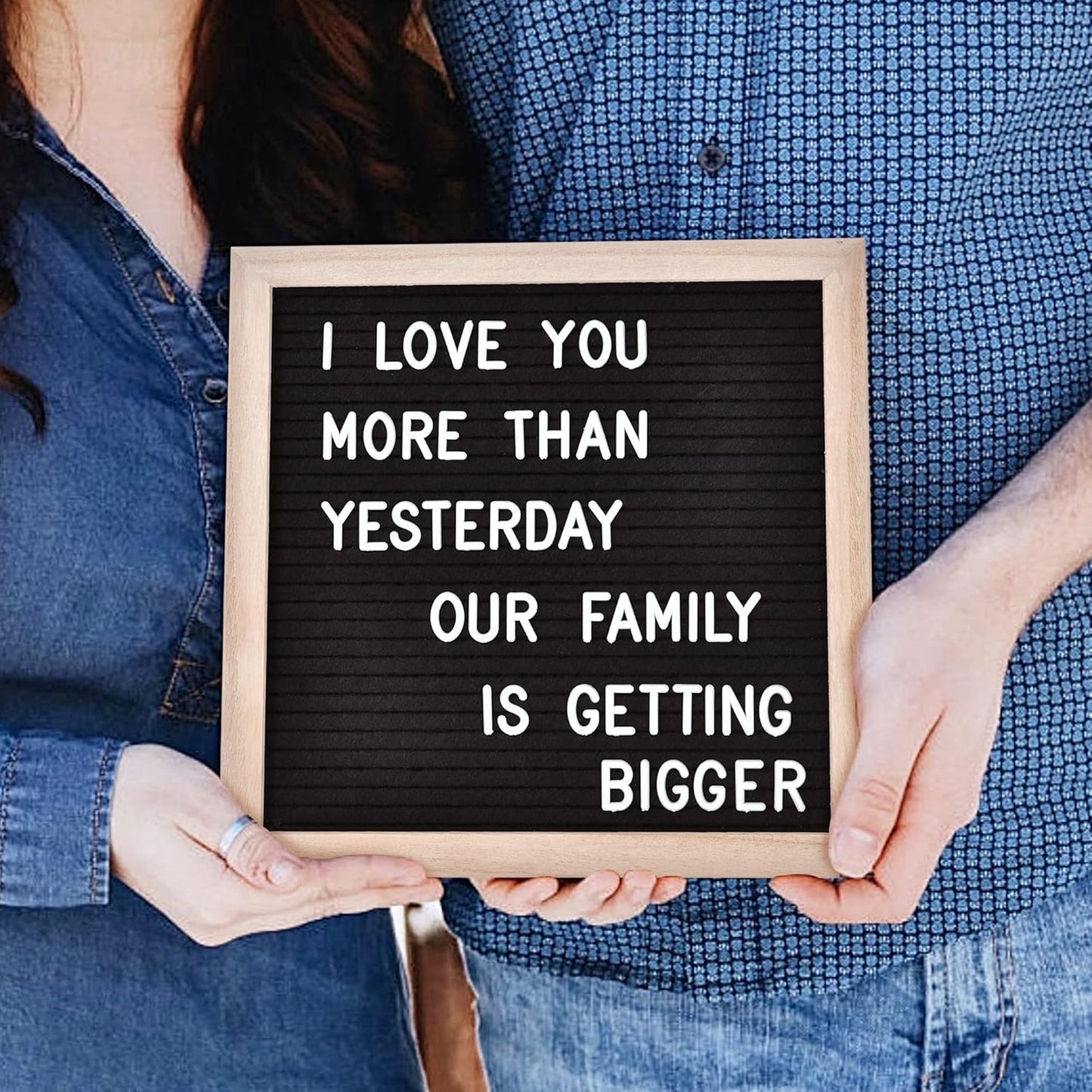 Skiennix Felt Letter Board - 10x10 Inch Changeable Message Board with 294 Letters & Wooden Frame