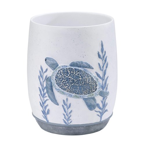Avanti Linens - Waste Basket, Decorative Trash Can, Sealife Bathroom Decor (Caicos Collection)