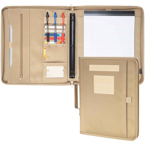 Tactical Portfolio Binder with Zippered, Large Detachable Tactical Padfolio Organizer for Men or Women, Refillable 3 Ring Planner Military Notebook Cover with Legal Pad for A4 Folder - Tactical Binder