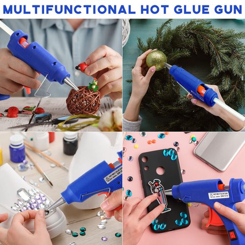 Zhengmy 6 Pieces Mini Hot Glue Gun Crafts Hot Melt Guns Fast Preheating and Easy Squeeze Trigger for School DIY Arts Class Projects Office Home Quick Repairs (Blue)