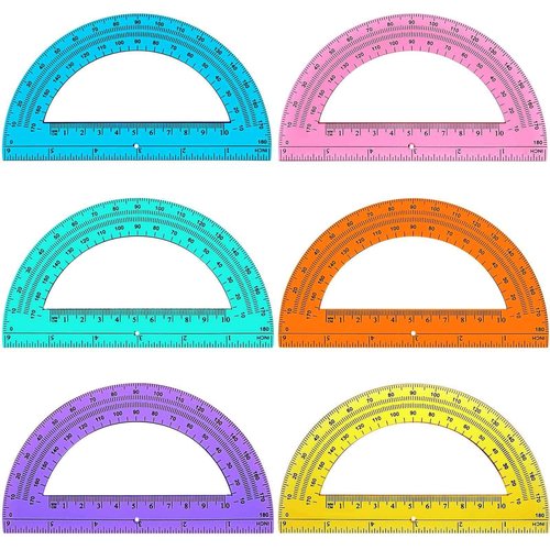 Zonon 200 Pieces Protractors Bulk Plastic 180 Degrees 6 Inch Translucent Protractors for Geometry, Angle Measurement, Students School Supplies