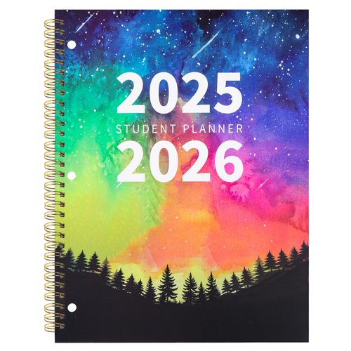 Student Planner 2025-2026 - Monthly and Weekly School Planner 2025-2026 for Middle & High School, Aug 2025 - Jun 2026, 8.2" x 10.7", Student Calendar Academic Year with Thick Paper, 3-Hole Punched & Stickers