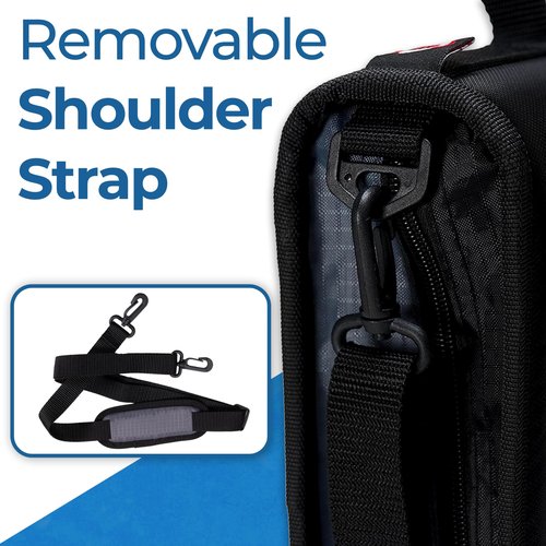 Case-it Universal Zipper Binder | 2-Inch O-Rings, 13-Inch Laptop/Tablet Padded Pocket, 400 Sheet Capacity, Multiple Storage Pockets & Shoulder Strap | School & Office Organizer | LT-007 Jet Black