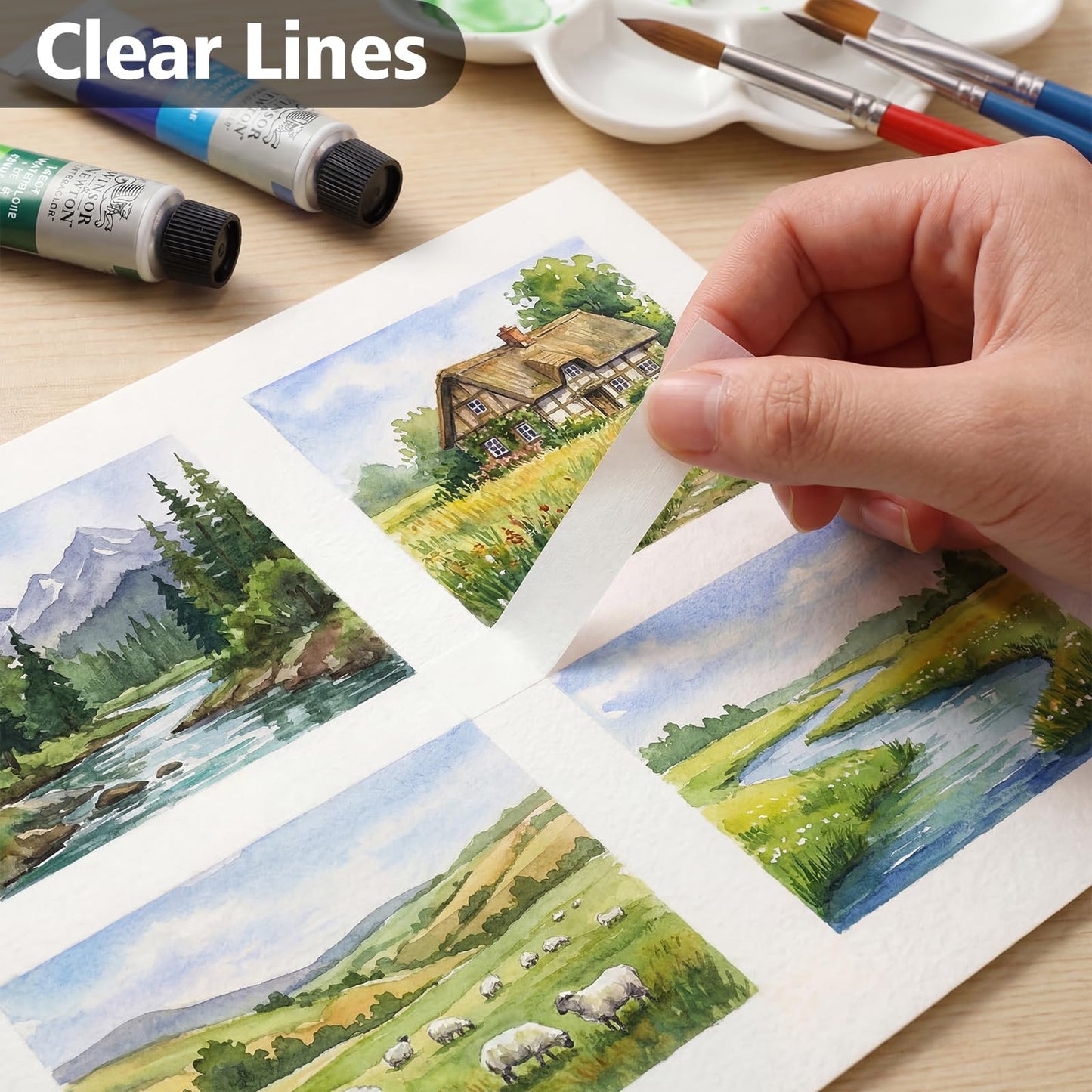 Fyguard 3 Rolls Artist Tape 0.5IN × 492 FT Total Watercolor Tape, Acid Free Artist Tape for Watercolor Paper Painting Masking Framing