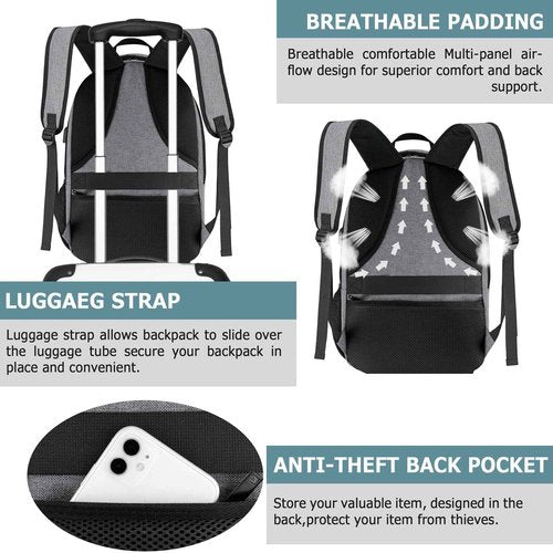 Lunch Backpack, Insulated Cooler Lunch Bag Backpack, Large Travel 17.3 Laptop Back Pack Sturdy Computer College School Bookbag for Women Men for Men Women Work Hiking Picnic