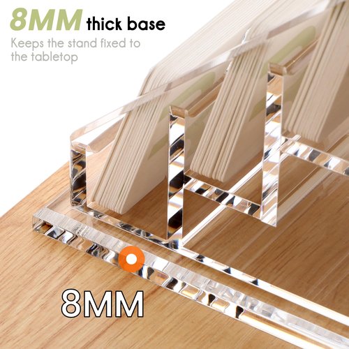 YUXUN Business Card Holder for Desk Clear Acrylic Business Cards Display Stand -3 Slot 3 Tier 1 Pack(3 slot-H)