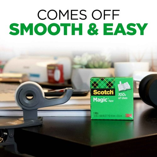 Scotch Magic Tape Refill, 3/4 inch x 1000 inches, 1-Inch Core, Invisible Matte Finish, Ideal for Office, Home, and School, 20-Pack