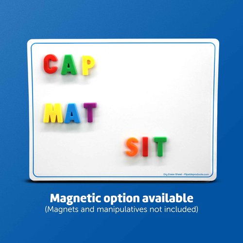 Flipside Products 9" x 12" Two-Sided Plain Dry Erase Learning Mat, Flexible, Education Learning, Blank, Economical - 48 Pack