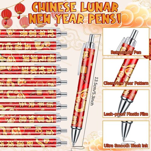 Moinchore 200 Pcs Chinese Lunar New Year Gift Set Includes Cute Snake Notebooks Bookmarks Ballpoint Pens Red Organza Bags Suitable for 2025 New Year Gifts School Offices
