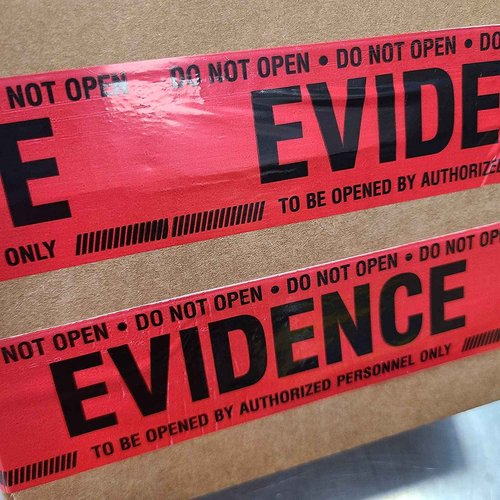 Crime Scene Red Evidence Box Sealing Tape (Case of 6 Rolls)