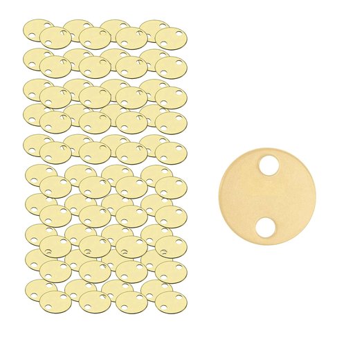 Lucky Line Solid Brass Round Tag 1-1/4" - Two Holes - 100 per Box (26022)
