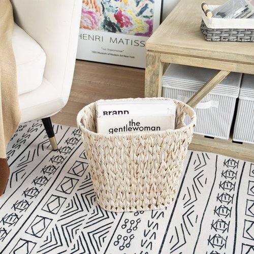 Granny SAYS Wicker Waste Basket, Waterproof Bathroom Trash Can, 19 Liters/5 Gallons