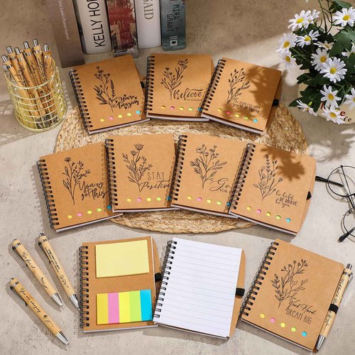 Watersay 20 Set Employee Appreciation Gifts Bulk for Coworkers Christmas Inspirational Notebooks with Thank You Pens Staff Appreciation Gifts for Women Men