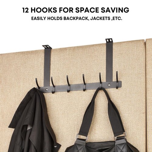 onsogi Adjustale Cubicle Hook for Thick Work Cube Wall Panel Over Cubicle Fabric Wall Hanger Accessories for Office, 12 Hooks,1 Pack, Black