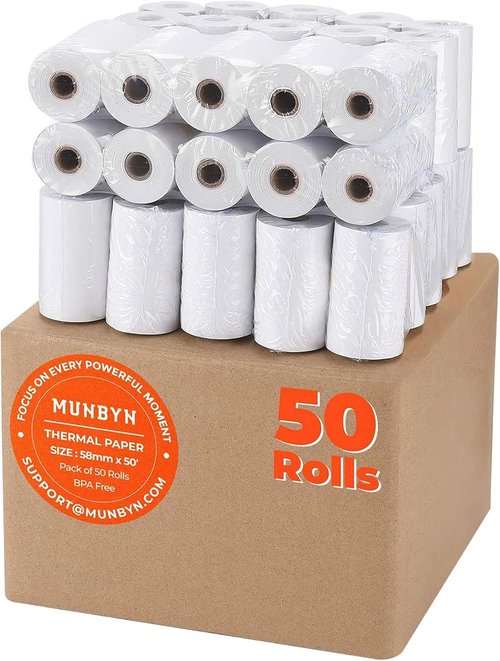 MUNBYN 17-Inch Touch Screen Monitor - 400 Nits Flat Capacitive LED for POS Systems | Includes 50 Rolls of Thermal Paper