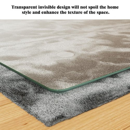 Koonmi Tempered Glass Chair Mat for Hardwood Floors & Carpets, 48" x 60“ Transparent Heavy Duty Office Floor Protector with Noise-Free Gliding Shatterproof for Home Office Desk