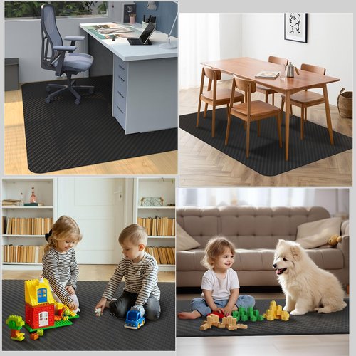 Office Chair Mat for Hardwood Floor: 63" x 51" Office Chair Floor Mat, Desk Chair Mat, 100% PVC Floor Protector Chair Mats for Hard Floor, Not Suitable for Carpet