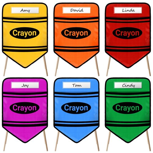 6 Pack Chair Pockets for Classrooms 17 X 18 Inch Crayon Seat Pockets with Name Slot Bright Colors Seat Sacks Seat Back Organizer for Kindergarten High School, 6 Pcs White Card Paper Include
