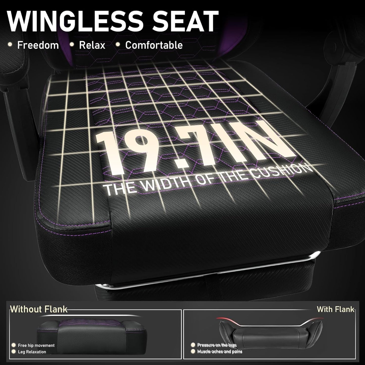 WAILOR Gaming Chair - High Back Leather Chair with Pocket Spring Cushion & Footrest | Supports 300LBS