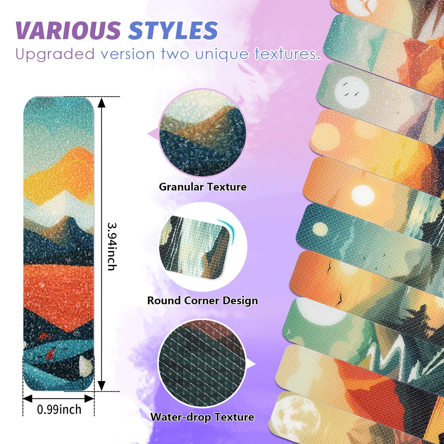 36 Pcs Sensory Stickers with Different Textures – Tactile & Texture Sensory Strips for Teens and Adults –Sensory Stickers, Anxiety Relief Items – Classroom Must Haves & Desk Fidget(Landscape)