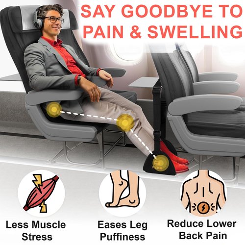 FERB Portable Airplane Footrest - Travel Foot Hammock with Memory Foam for Comfort | Adjustable Office Footrests for Airplane, Train, Bus | Lightweight Travel Accessory
