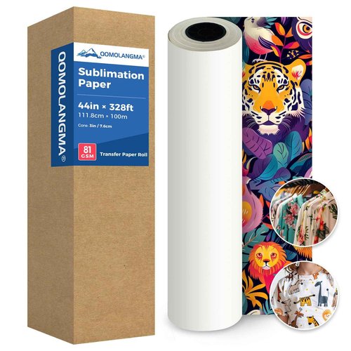 44 in x 328 ft Dye Sublimation Paper Heat Transfer Paper for T-shirt Fabric Heat Transfer Printing 81gsm