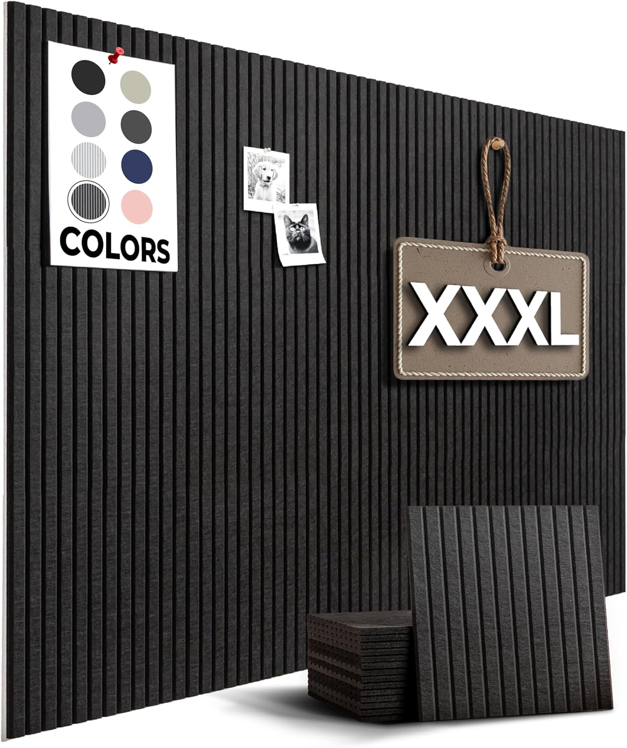 WALLHERO Large Bulletin Board - 59"x36" Tack Board | 15 Pack Cork Board Alternative for Walls