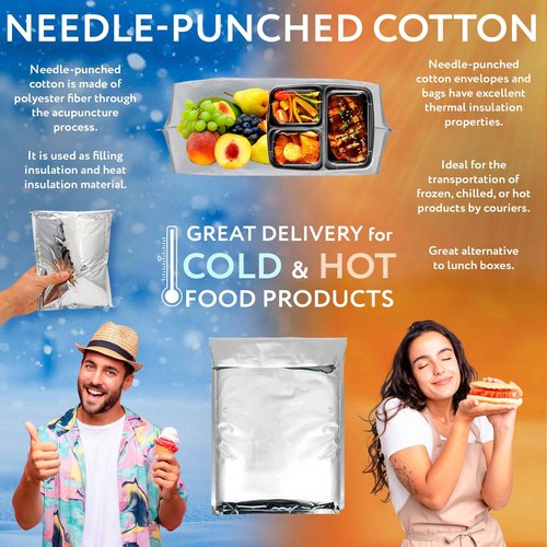 APQ Supply Needle-Punched Cotton Insulated Mailers, 11 x 15 Inches. 10 Pack Aluminium Insulated Thermal Mailers. Thermal Bags for Cold and Hot Food. Self-Adhesive Shipping Bags for Food, Cosmetics