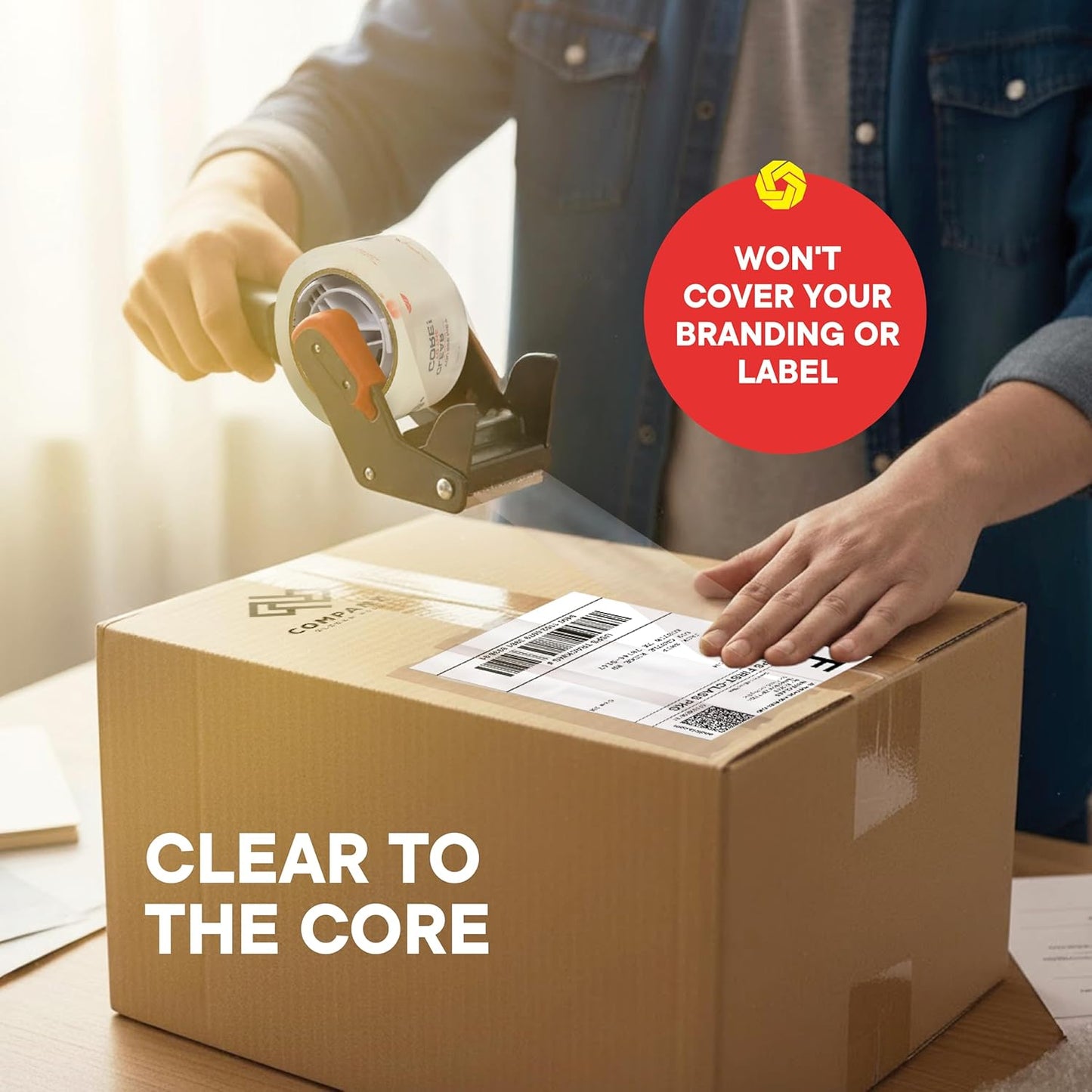 TAPEWELL Heavy Duty Clear Packing Tape - 1.88 In x 54.6 Yd | Durable Shipping Tape Refills, Pack of 6
