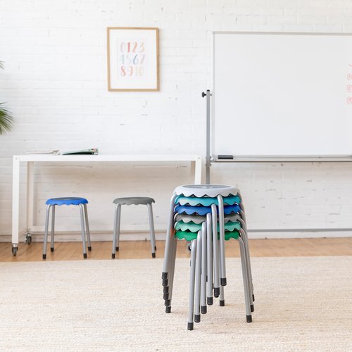 ECR4Kids Daisy Stackable Stool Set, Flexible Seating, Contemporary, 8-Piece