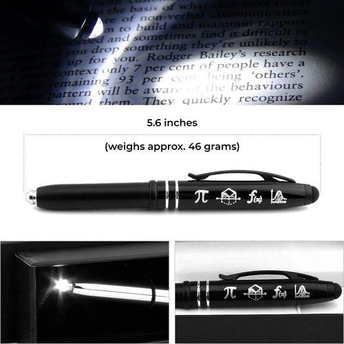 Inkstone Symbols of Mathematics - Ballpoint Black Pens Set for School, Work, and Gift-Giving - Smooth Fine Point Writing Pens for Teachers, Students, and Professionals.